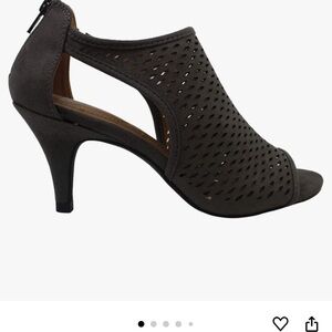 Style & Co. Womens Haddiee Faux Suede Ankle Peep-Toe Heels Black 9 Medium (B,M)